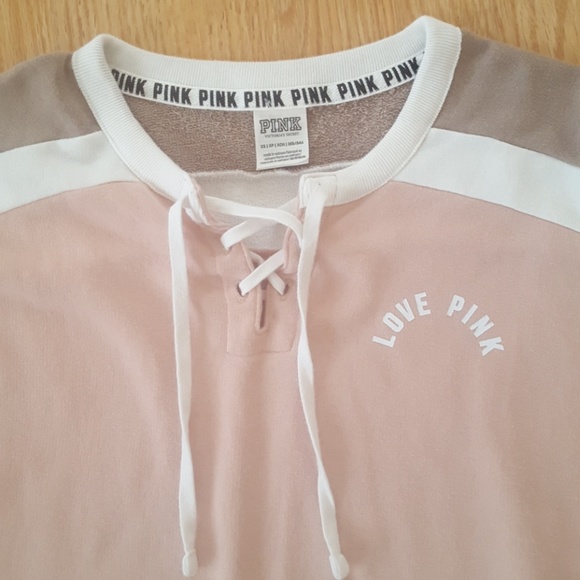 PINK Color Block Laced Up Sweater - Picture 2 of 6